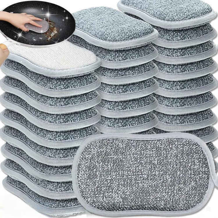 Éponges magiques double face, maintenant épaissies – Chiffons double face argentés pour vaisselle et casseroles – Nettoyage puissant et récurage magique. La livraison prioritaire est offerte !