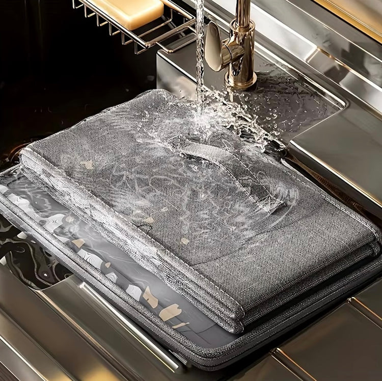 Boîte de rangement pliable multifonctionnelle en tissu imperméable avec couvercle zippé à double sens, grande capacité pour vêtements, couettes, oreillers, solution gain de place et protection optimale. Livraison offerte !
