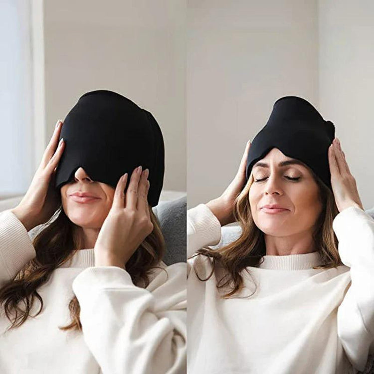 Ingénieux bonnet en gel, soulage les maux de tête, apaise les sinus, réduit les yeux boursouflés, calme le stress – Thérapie froide ou chaude – Réutilisable et flexible – Taille unique. Livraison prioritaire offerte !