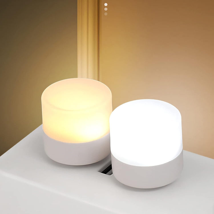 Lot de veilleuses LED USB mini – Lumières d’ambiance portables à faible consommation, lumière blanche ou jaune, design compact et élégant, idéales pour voiture, chambre, couloir, etc. Livraison prioritaire offerte !
