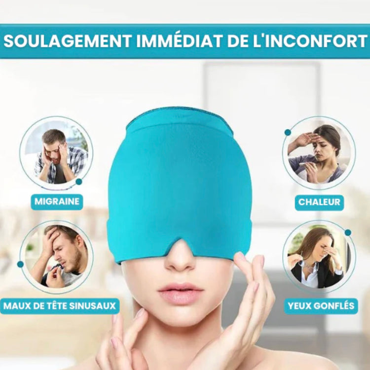 Ingénieux bonnet en gel, soulage les maux de tête, apaise les sinus, réduit les yeux boursouflés, calme le stress – Thérapie froide ou chaude – Réutilisable et flexible – Taille unique. Livraison prioritaire offerte !