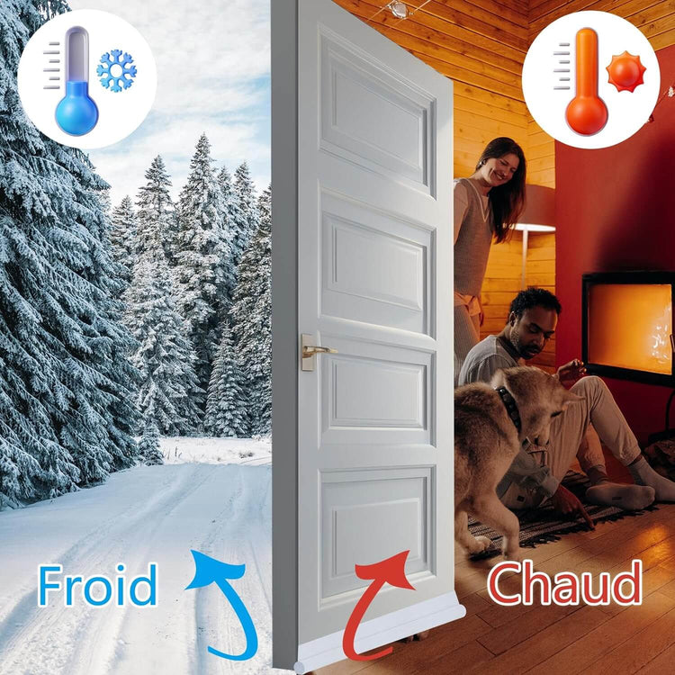 Ingénieuse bande d'étanchéité, coupe-froid, coupe-vent, coupe lumière. Boudin de porte, bas de porte isolant du froid, économisez de l'argent sur vos factures d'énergie. La livraison est offerte!