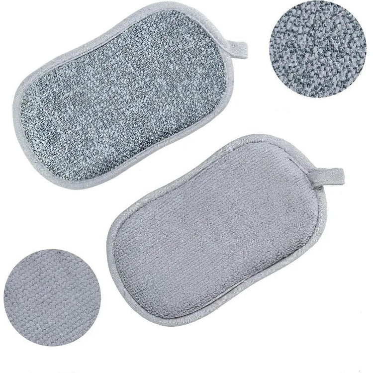 Éponges magiques double face, maintenant épaissies – Chiffons double face argentés pour vaisselle et casseroles – Nettoyage puissant et récurage magique. La livraison prioritaire est offerte !