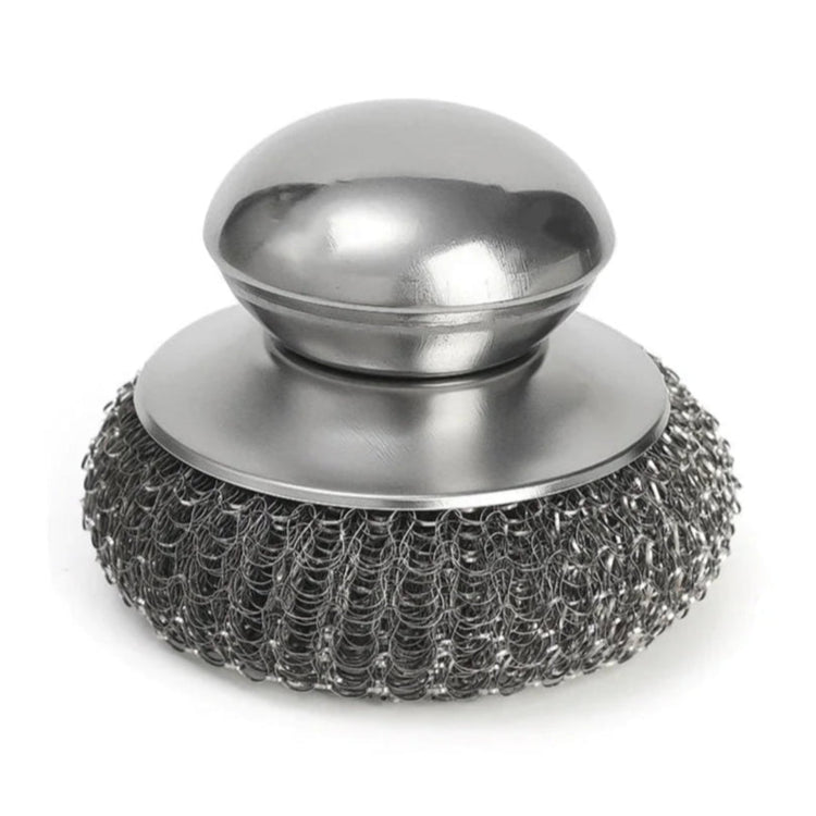 Brosse à récurer inox avec poignée ergonomique, anti-rouille, ultra résistante pour casseroles, poêles et grilles – Élimine les taches tenaces sans effort. La livraison prioritaire est offerte !