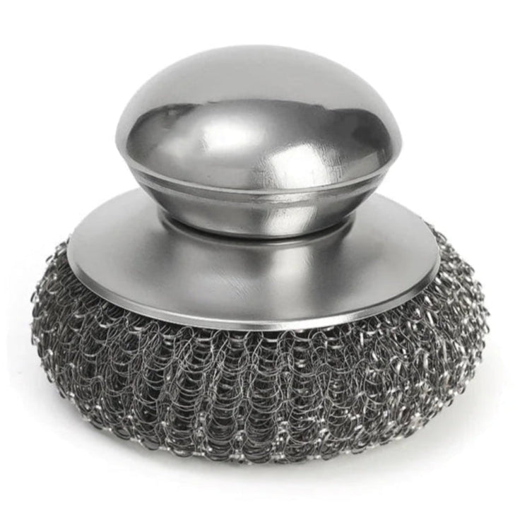 Brosse à récurer inox avec poignée ergonomique, anti-rouille, ultra résistante pour casseroles, poêles et grilles – Élimine les taches tenaces sans effort. La livraison prioritaire est offerte !