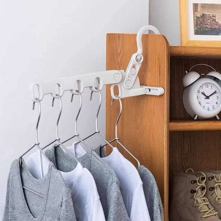 Ingénieux support magique de séchage et rangement à 5 crochets, cintre multifonction, ultra solide et robuste jusqu’à 4 kg, gain de place – Idéal pour sécher le linge à l’intérieur les jours de pluie ou de froid, support Premium. Livraison offerte !
