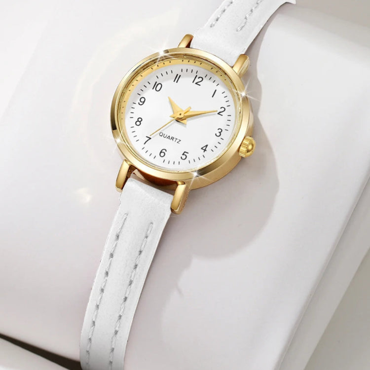 Élégante montre pour femme avec cadran romain et bracelet en cuir, plusieurs couleurs disponibles. Livraison prioritaire offerte !