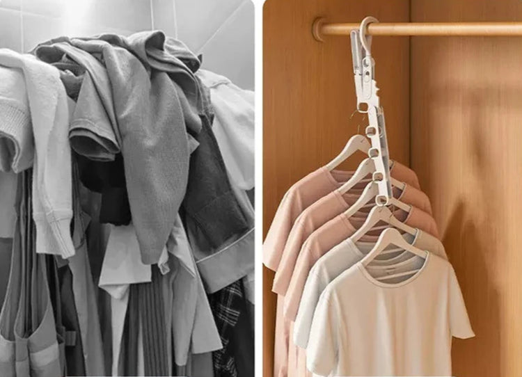 Ingénieux support magique de séchage et rangement à 5 crochets, cintre multifonction, ultra solide et robuste jusqu’à 4 kg, gain de place – Idéal pour sécher le linge à l’intérieur les jours de pluie ou de froid, support Premium. Livraison offerte !