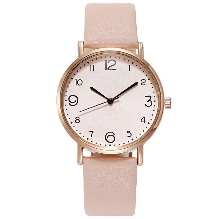 Montre pour femme avec cadran classique et bracelet rose poudré. Livraison prioritaire offerte !