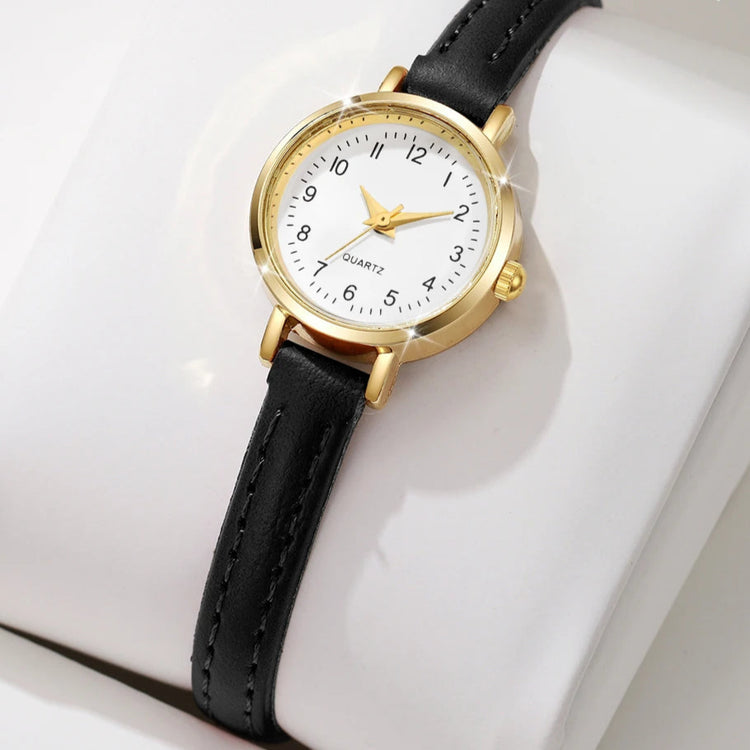 Élégante montre pour femme avec cadran romain et bracelet en cuir, plusieurs couleurs disponibles. Livraison prioritaire offerte !