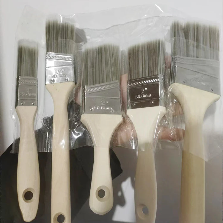 Lot de 5 pinceaux Premium pour peinture intérieure et extérieure, compatibles avec les peintures au latex, les laques, et bien plus. La livraison prioritaire est offerte !