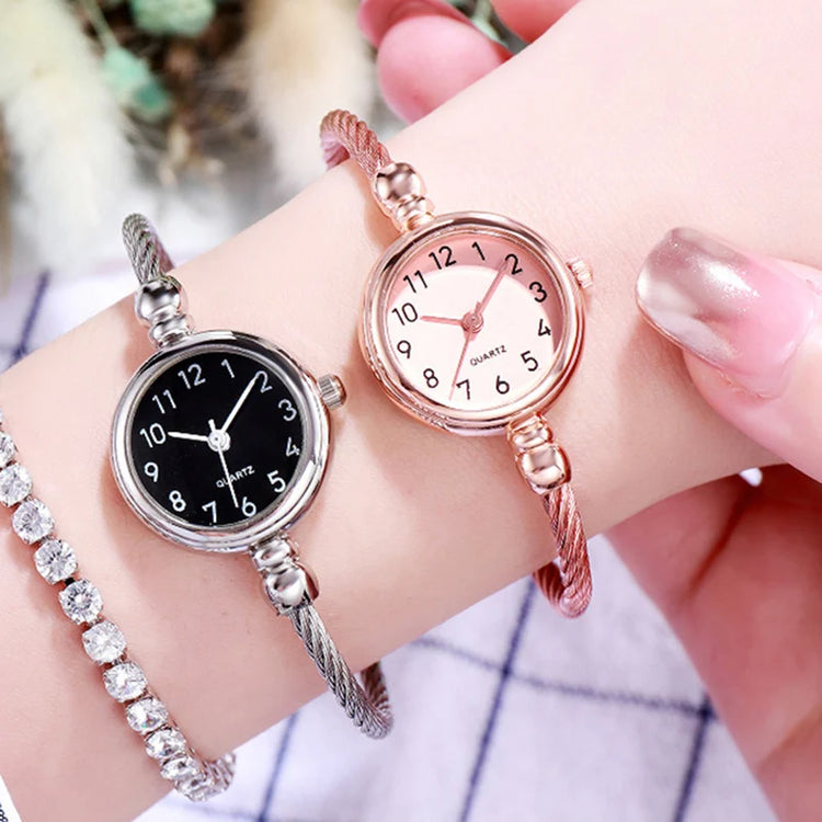 Montre bracelet torsadé pour femme, délicate, chic et au style rétro, disponible en plusieurs coloris. Livraison prioritaire offerte !