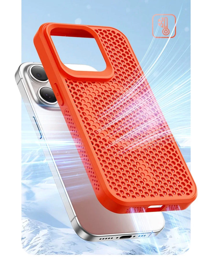 Ingénieuse coque magnétique alvéolée ultra-rafraîchissante pour iPhone avec dissipation de la chaleur, dos rigide respirant compatible MagSafe, protection totale et design haute performance. Livraison prioritaire offerte !