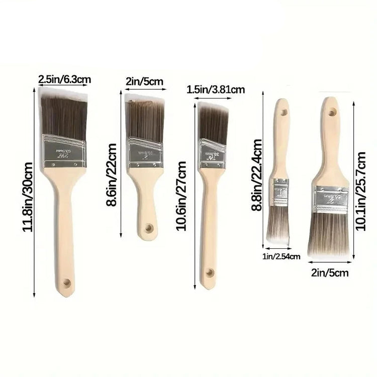 Lot de 5 pinceaux Premium pour peinture intérieure et extérieure, compatibles avec les peintures au latex, les laques, et bien plus. La livraison prioritaire est offerte !