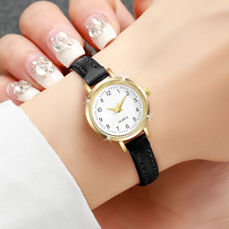 Élégante montre pour femme avec cadran romain et bracelet en cuir, plusieurs couleurs disponibles. Livraison prioritaire offerte !