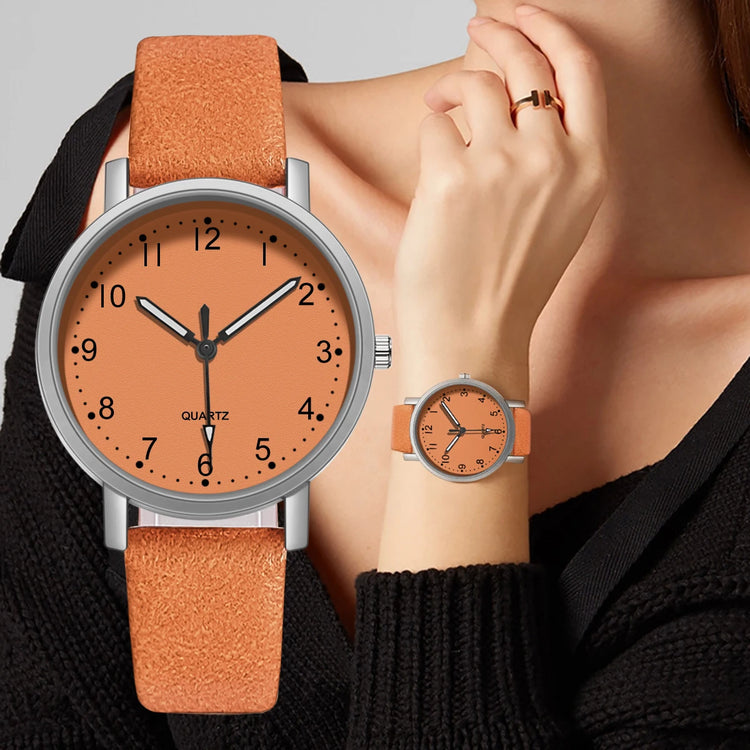 Montre vintage pour femme au look ton sur ton – cadran et bracelet assortis, disponible en 7 couleurs. Livraison prioritaire offerte !