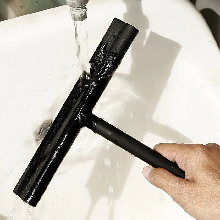 Raclette de douche Premium en silicone et acier inoxydable: nettoyage efficace sans traces avec support. La livraison est offerte !