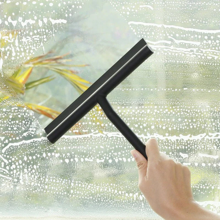 Raclette de douche Premium en silicone et acier inoxydable: nettoyage efficace sans traces avec support. La livraison est offerte !