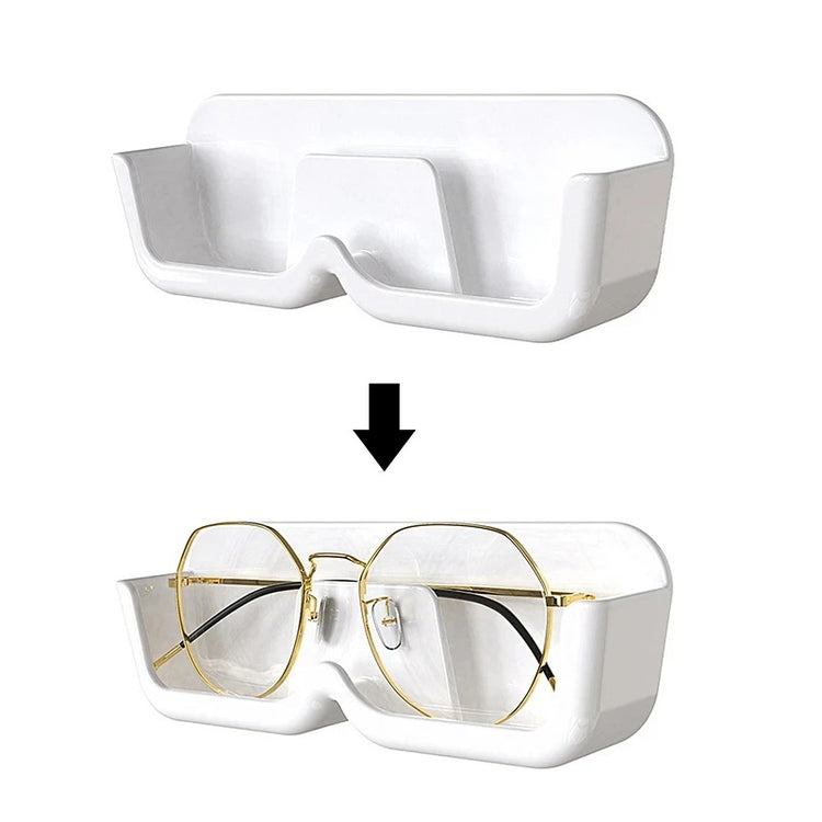 Support mural de rangement pour lunettes, organisateur pratique, idéal près du lit, du coin lecture, de l’ordinateur, dans la salle de bain ou la voiture, installation facile avec autocollants sans trace. Livraison offerte !