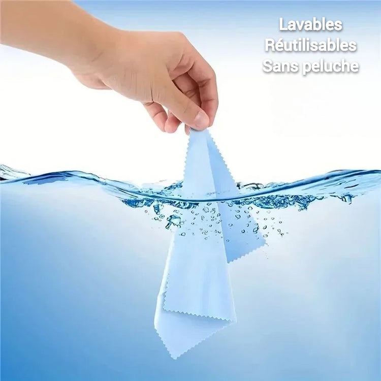 Lot de 20 chiffons de nettoyage en microfibre pour lunettes et écrans, qualité Premium, 150x175mm, lavables, réutilisables, écologiques et économiques. La livraison est offerte !