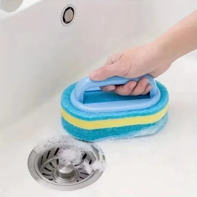 Brosse éponge magique avec poignée ergonomique, durable et réutilisable – Nettoyage sans effort de la baignoire, du carrelage et de la cuisine – Ne vous salissez plus les mains ! Livraison offerte!