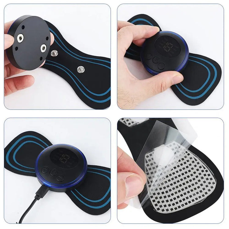 Mini masseur électronique de tissus profonds, 19 vitesses et 8 modes – Patch de massage portable pour soulager la douleur, détendre les muscles et améliorer la circulation – Nombreux bienfaits réels. Livraison offerte !