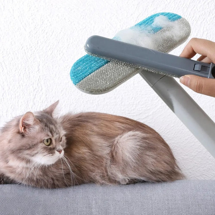Ingénieuse brosse anti-poils 4 en 1 réutilisable pour chiens et chats – Nettoyeur de tapis, canapés, meubles, moustiquaires et vitres, lavable, respectueuse des tissus, ultra-efficace contre poils, poussière et débris. Livraison offerte !