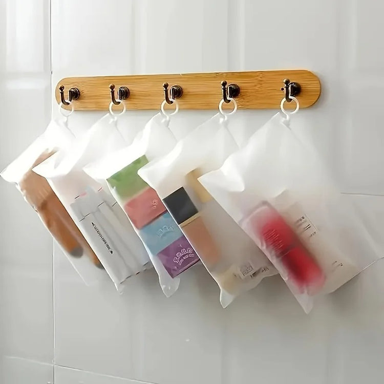 Sacs de rangement transparents avec anneau de traction 23×14 cm, multifonctionnels et étanches, pochettes zippées pour bijoux, cosmétiques, câbles, papeterie et petits articles, réutilisables et portables. Livraison offerte !