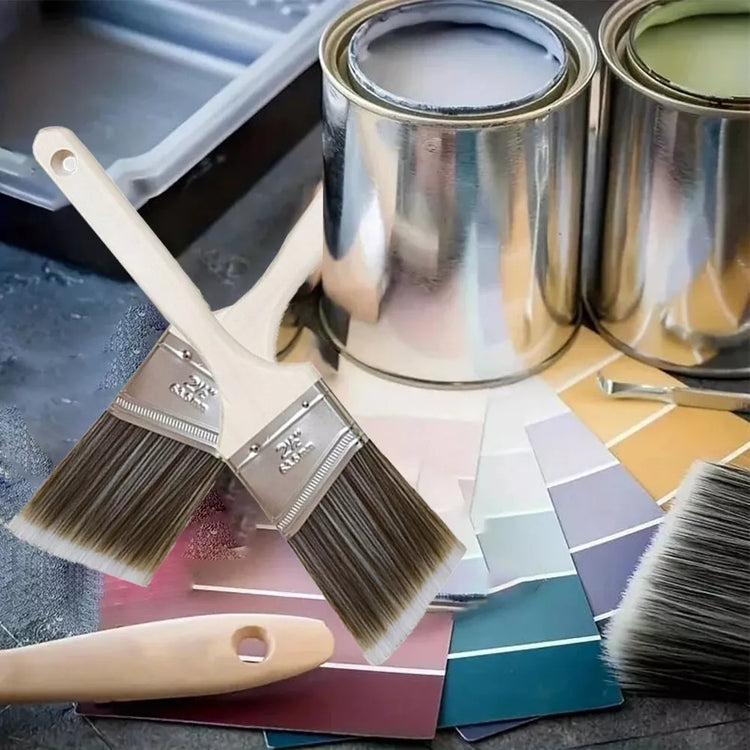 Lot de 5 pinceaux Premium pour peinture intérieure et extérieure, compatibles avec les peintures au latex, les laques, et bien plus. La livraison prioritaire est offerte !