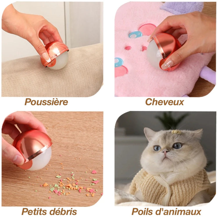 Fabuleuse boule à charpie réutilisable, l'accessoire anti-poils magique, élimine les poils d'animaux, cheveux, petits débris, poussière et plus. Produit coup de coeur. La livraison est offerte !