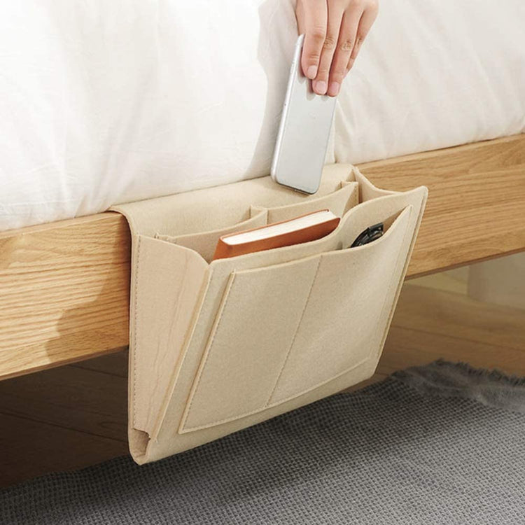 Joli rangement pratique en feutre de première qualité pour le bord du canapé ou le côté du lit. La livraison est offerte !