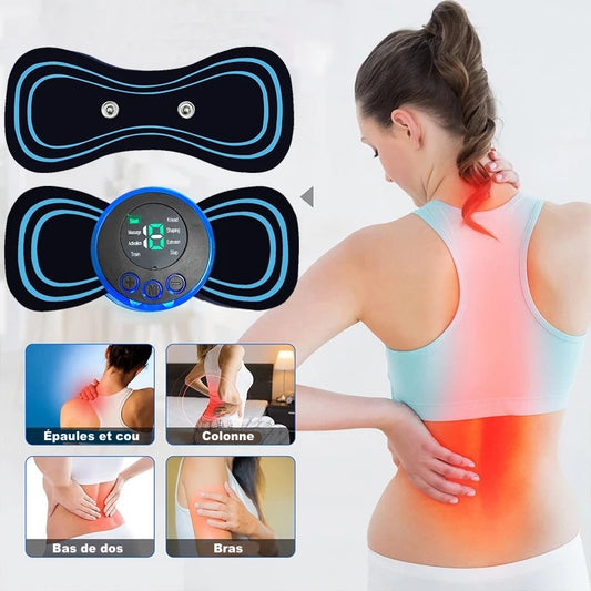 Mini masseur électronique de tissus profonds, 19 vitesses et 8 modes – Patch de massage portable pour soulager la douleur, détendre les muscles et améliorer la circulation – Nombreux bienfaits réels. Livraison offerte !