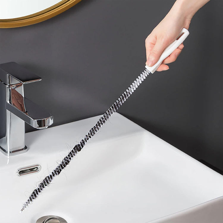 Indispensable brosse de nettoyage flexible de 45 cm pour évier, nettoyeur de cheveux, cuisine et salle de bain. La solution magique pour des tuyaux impeccables. La livraison est offerte!