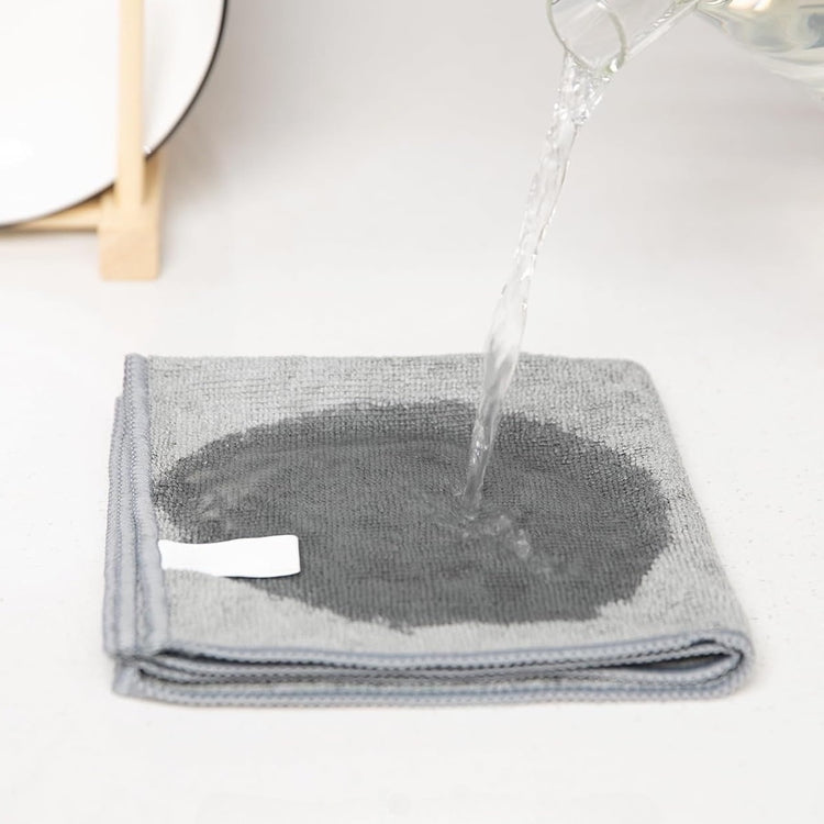 Lot de chiffons de nettoyage gris clair en microfibre ultra-fine, absorbants, doux et détachants, ne laissent ni rayures ni peluches, 25 X 25 cm. La livraison prioritaire est offerte !