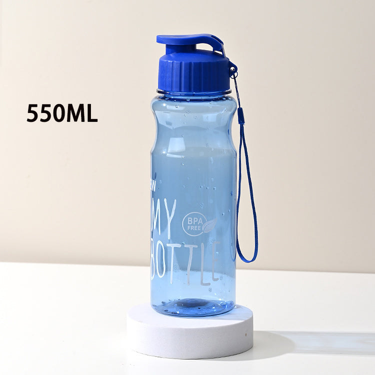 Jolie bouteille d'eau transparente - gourde sportive portable de 550 ml. La livraison prioritaire est offerte !