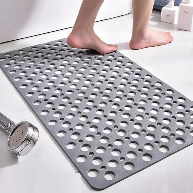 Tapis antidérapant pour la baignoire avec ventouses, hautement sécuritaire, pour une expérience de douche sûre et confortable. 75x43cm, gris. Produit Premium. La livraison est offerte !