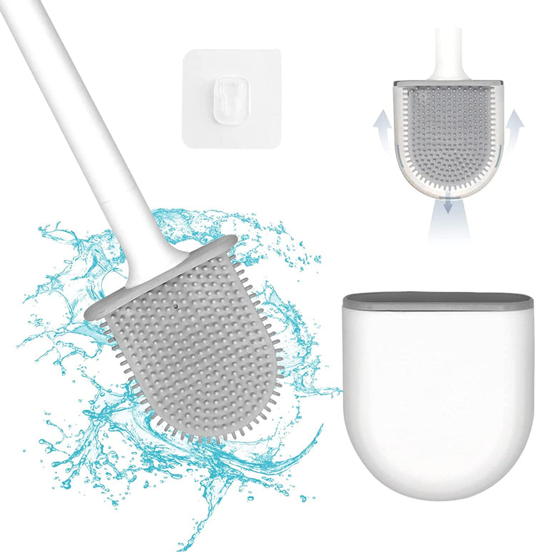 Brosse WC en silicone flexible, ingénieuse, pratique, hygiénique, design moderne, pour un nettoyage immaculé. La livraison est offerte!