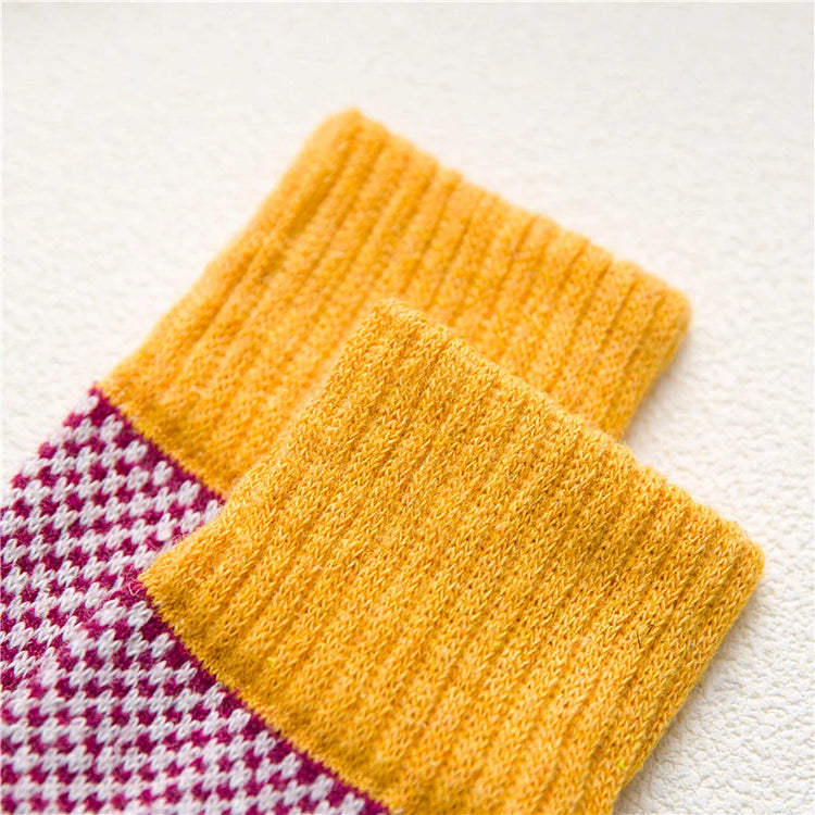 Magnifiques chaussettes épaisses, automne-hiver, en coton et laine, ultra-douces et chaudes, haute qualité, motif élégant, confort décontracté – lot de 5 paires pour femmes, taille unique 34-42. Livraison offerte !