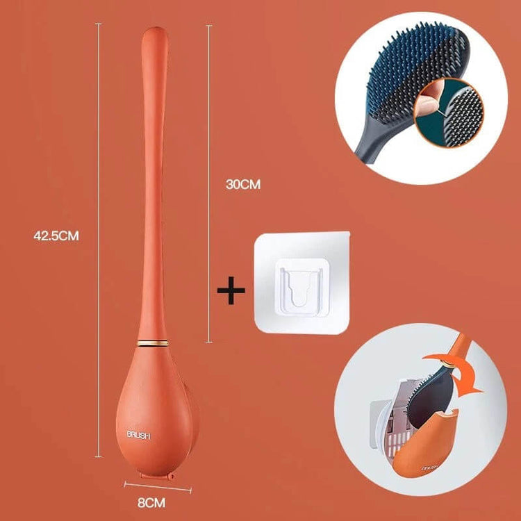 Élégante brosse WC en silicone avec socle d'ouverture/fermeture automatique, ingénieuse, pratique, hygiénique, design moderne, pour un nettoyage immaculé. La livraison est offerte !