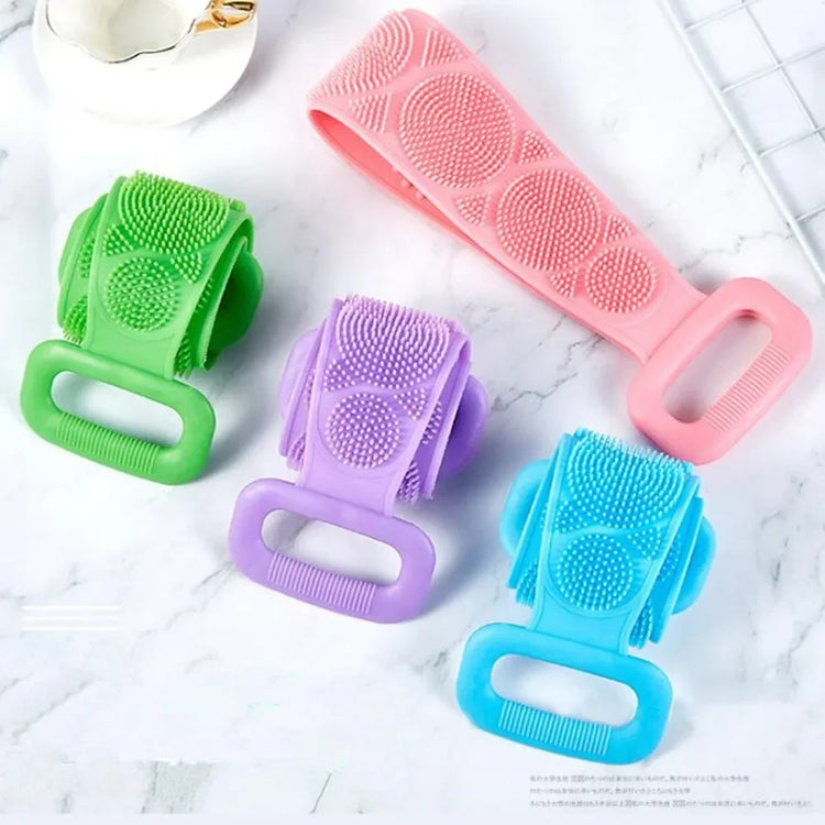 Indispensable brosse de douche en silicone exfoliante pour le corps et le dos, durable, écologique, hygiénique, avec double face massante. La livraison est offerte !