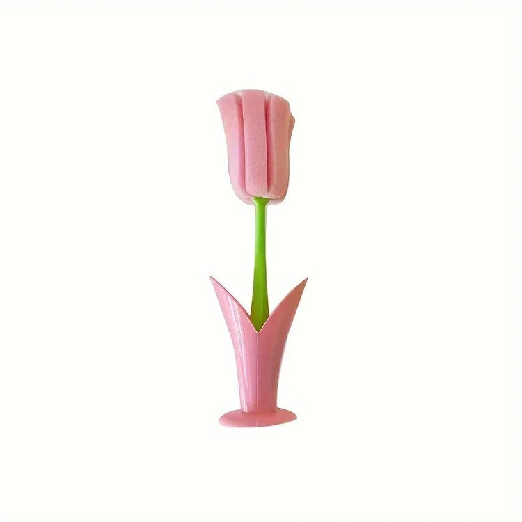 Flower Cactus Sponge with VASE Cute Kitchen Cup Cleaning Brush Baby Bottle Cleaning Brush Bottle Cleaning Brush