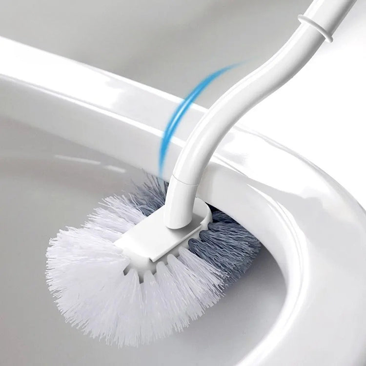 Astucieuse brosse WC incurvée avec long manche ergonomique, poils robustes en nylon, nettoyage 360° sans angle mort et socle compact avec ventilation intelligente pour une hygiène optimale. La livraison prioritaire est offerte !