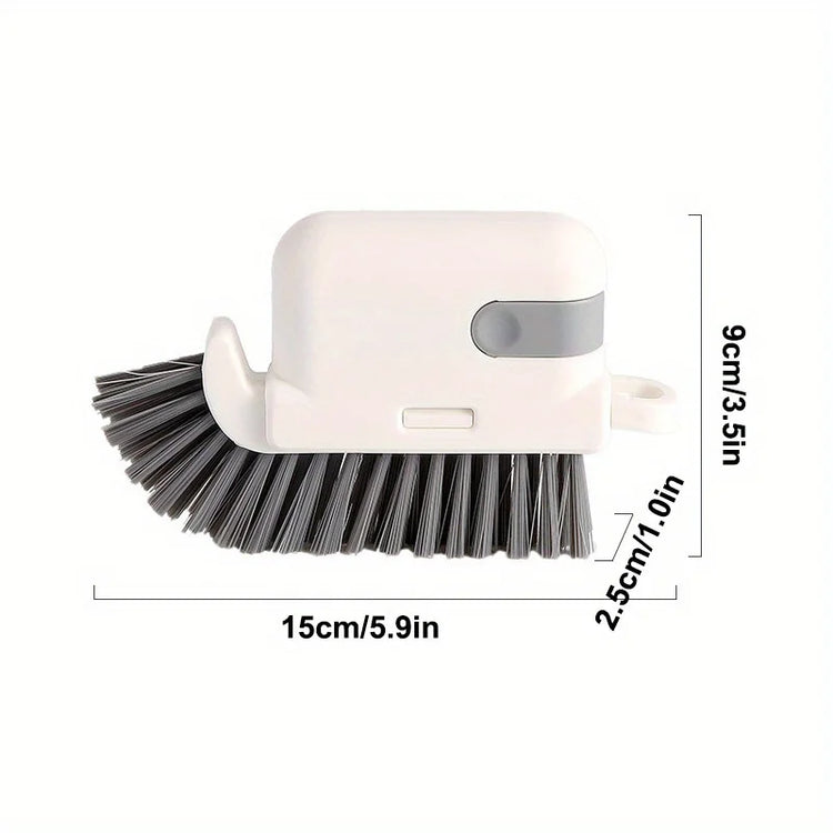 Ingénieuse brosse de nettoyage multifonctionnelle pour rainures de fenêtres, coins et surfaces étroites avec tête détachable, grattoir et poils haute qualité pour un nettoyage en profondeur et hygiénique. La livraison est offerte !