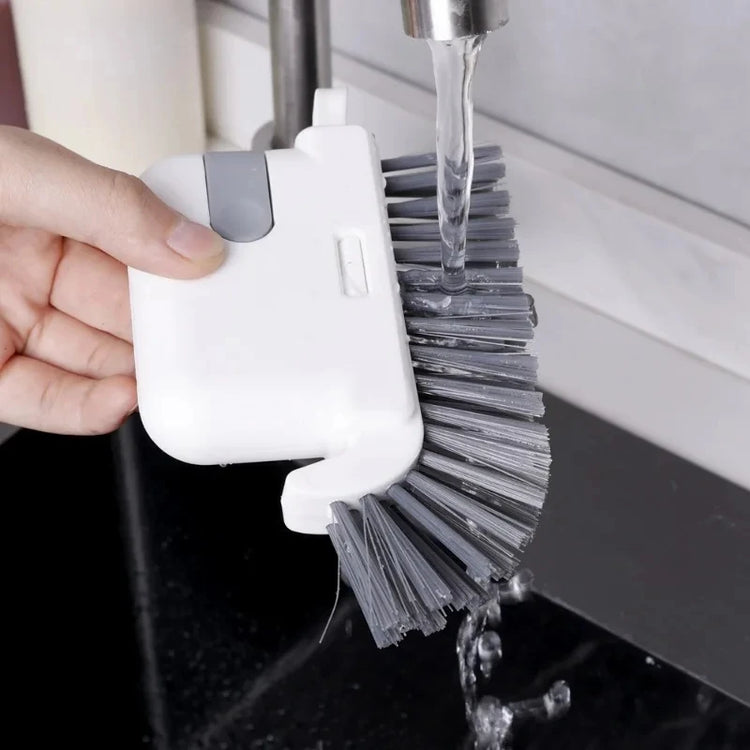 Ingénieuse brosse de nettoyage multifonctionnelle pour rainures de fenêtres, coins et surfaces étroites avec tête détachable, grattoir et poils haute qualité pour un nettoyage en profondeur et hygiénique. La livraison est offerte !