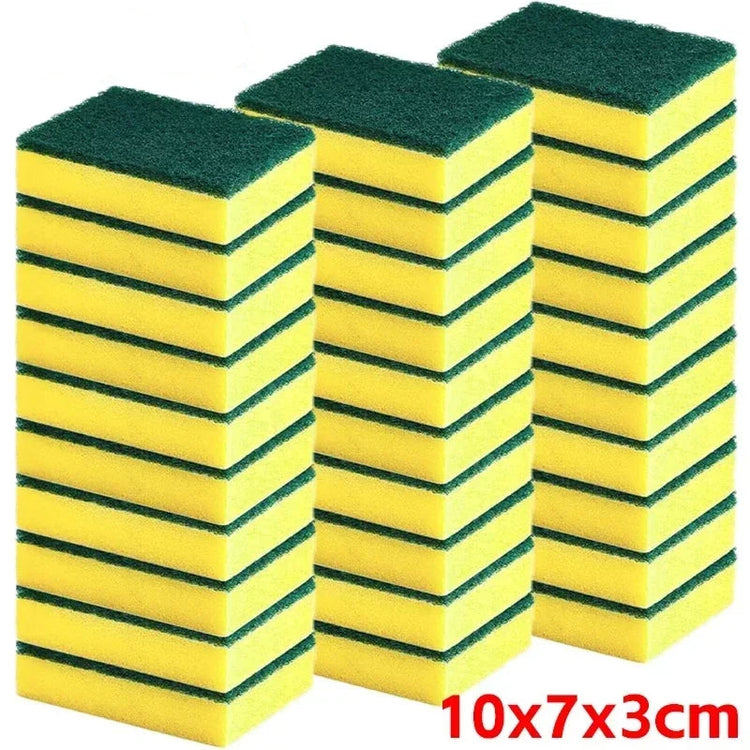 Lot de 30 éponges de nettoyage magiques double face – Ultra absorbantes, longue durée, anti-rayures, dégraissantes et anti-rouille, idéales pour casseroles, poêles, vaisselle et surfaces de cuisine. Livraison offerte !