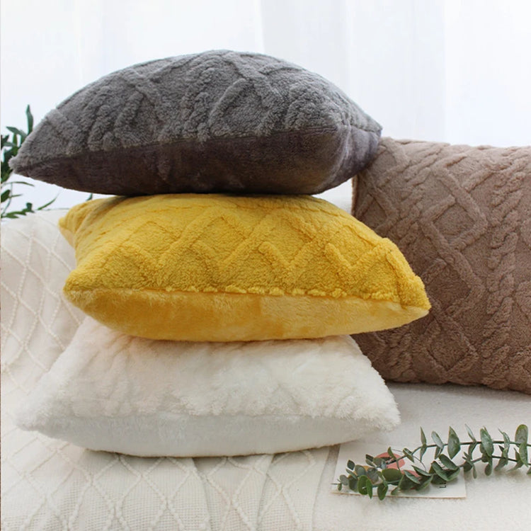 Twist KnittingPlush Pillow Case Vintage Knitted Cushion Cover Simple Cushion Plush Pillowcase Headboard Back