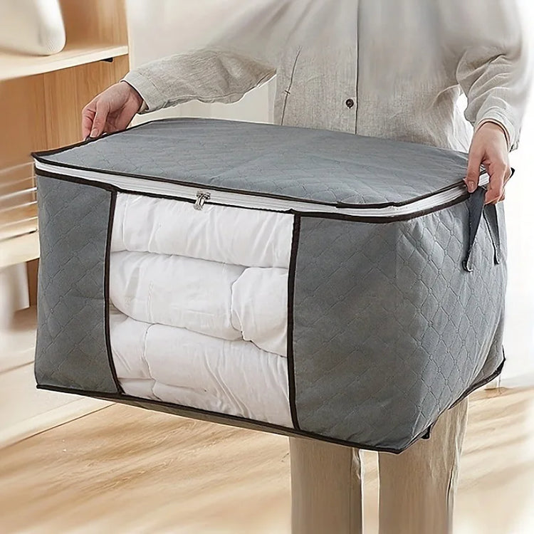 Magnifique sac de rangement grande capacité avec poignée renforcée, fenêtre transparente, tissu respirant et anti-poussière, fermeture éclair bidirectionnelle pour couettes, vêtements et couvertures. Livraison prioritaire offerte !