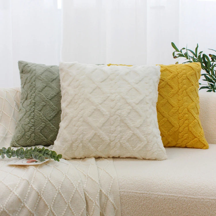 Twist KnittingPlush Pillow Case Vintage Knitted Cushion Cover Simple Cushion Plush Pillowcase Headboard Back