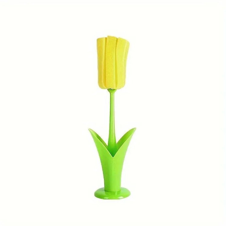 Flower Cactus Sponge with VASE Cute Kitchen Cup Cleaning Brush Baby Bottle Cleaning Brush Bottle Cleaning Brush