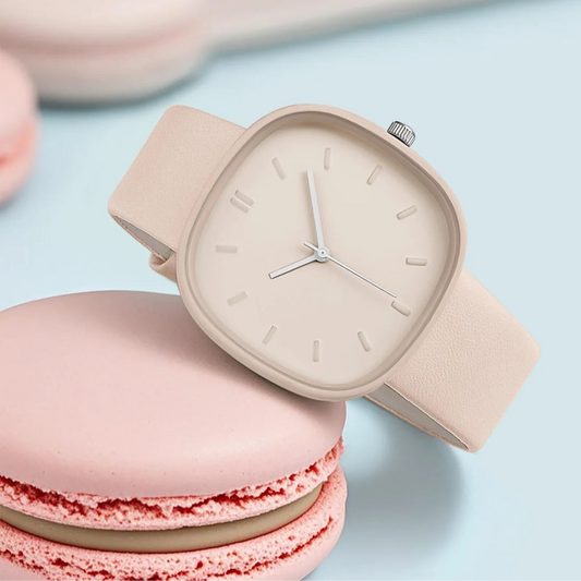 Montre minimaliste pour femme, cadran carré et bracelet assorti, 6 couleurs disponibles. Livraison prioritaire offerte !